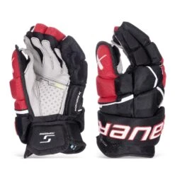 Bauer Supreme Mach Intermediate Hockey Gloves -Warrior Shop bauer gloves bauer supreme mach intermediate hockey gloves black red 12 30597296980034