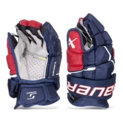 Bauer Supreme Mach Intermediate Hockey Gloves -Warrior Shop bauer gloves bauer supreme mach intermediate hockey gloves navy red white 13 30597297537090
