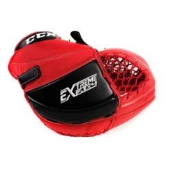 CCM Extreme Flex 4 Pro Stock Senior Goalie Catcher - Louis Domingue -Warrior Shop ccm catchers ccm extreme flex 4 pro stock senior goalie catcher louis domingue red black full right 29069787529282