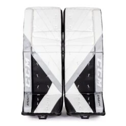 CCM Extreme Flex E5.9 Intermediate Goalie Leg Pads - Source Exclusive -Warrior Shop ccm leg pads ccm extreme flex e5 9 intermediate goalie leg pads source exclusive white white black silver 30 1 28744300068930