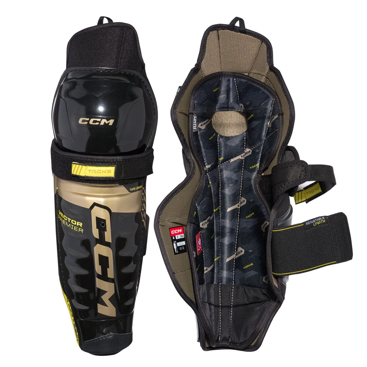 CCM Tacks Vector Premier Senior Hockey Shin Guards 1 CCM Tacks Vector Premier Senior Hockey Shin Guards
