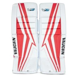 Vaughn Velocity V9 Intermediate Goalie Leg Pads -Warrior Shop vaughn leg pads vaughn velocity v9 intermediate goalie leg pads white red 31 2 28744338014274